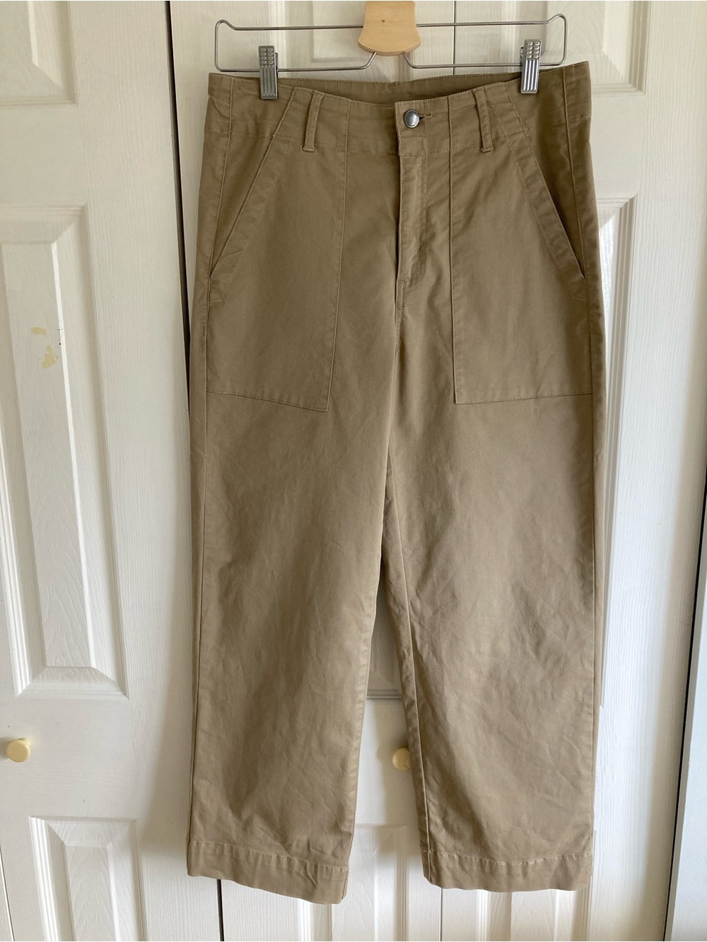 TENTREE Twill Cropped Wide Leg Pant Size 8 Khaki